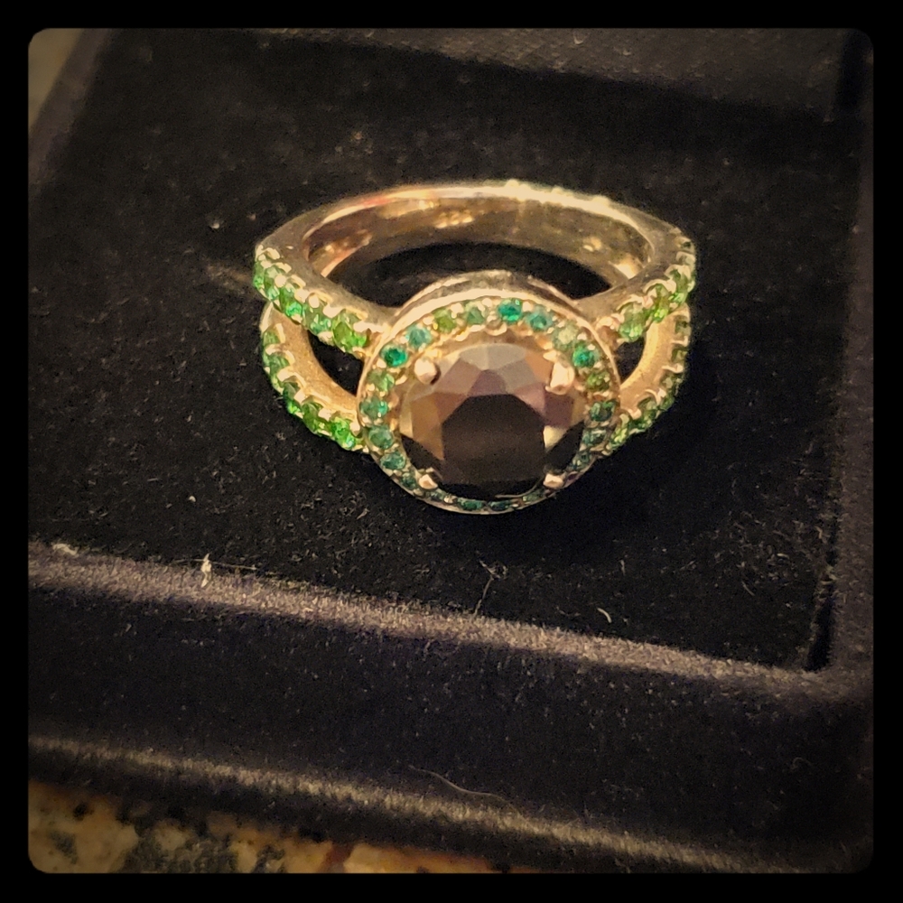 2.5 ct black diamond ring